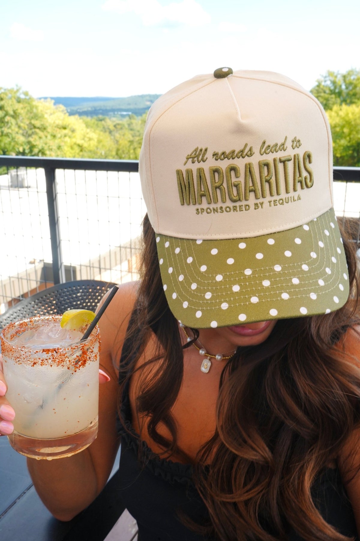 All Roads Lead to Margaritas - Green Polka Dot Trucker Hat - Shop LINNY CO
