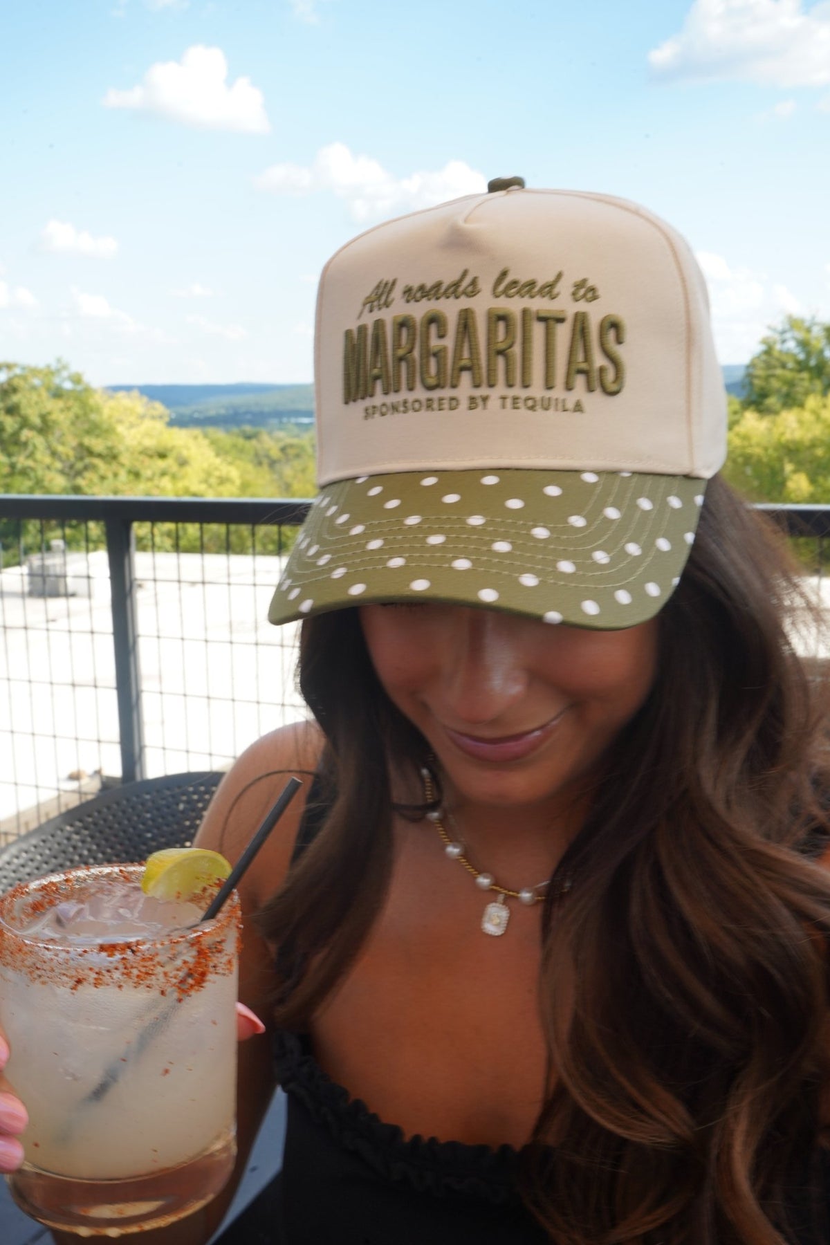 All Roads Lead to Margaritas - Green Polka Dot Trucker Hat - Shop LINNY CO