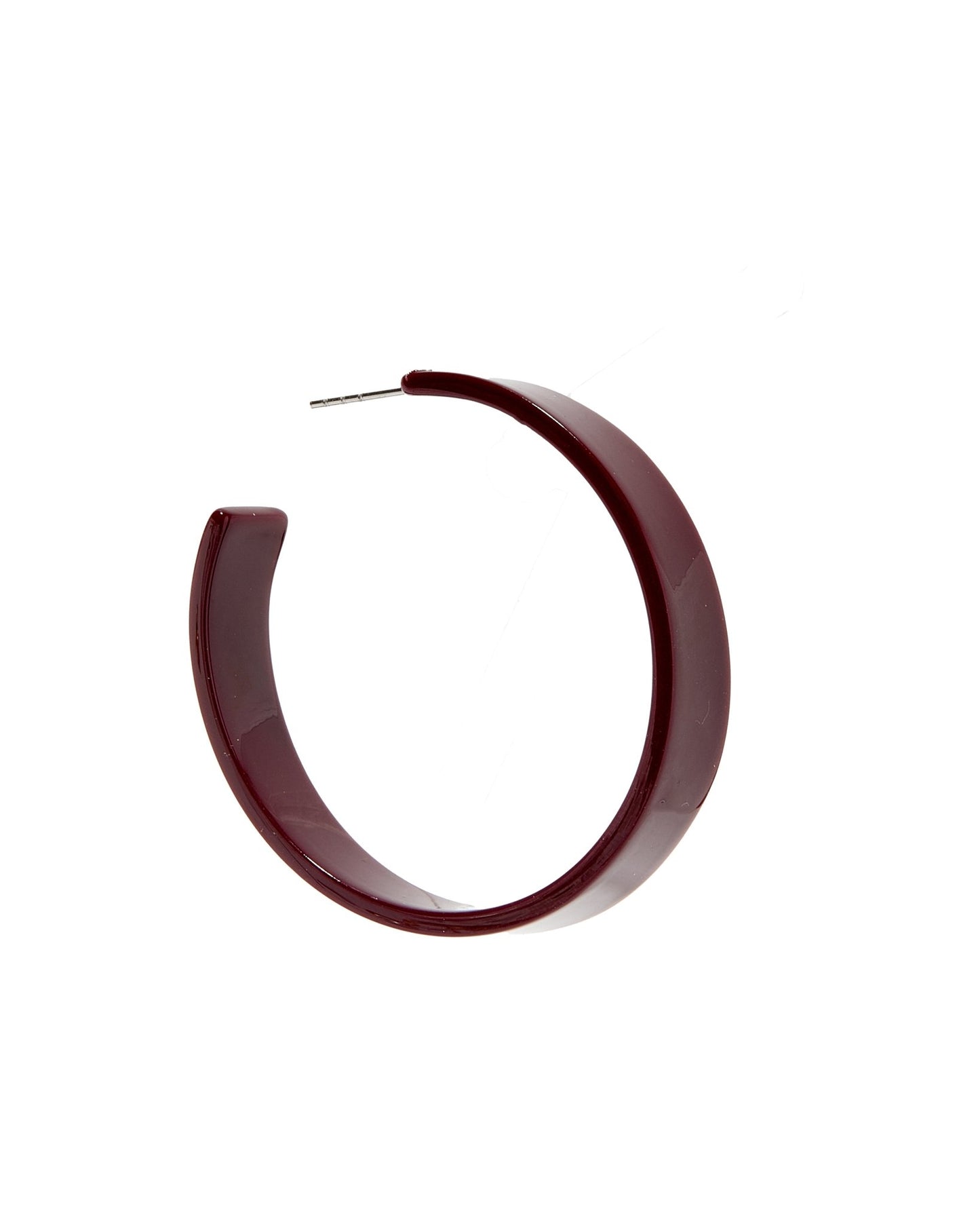 Ashley Medium Hoop Earrings - Maroon - Shop LINNY CO