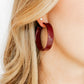 Ashley Medium Hoop Earrings - Maroon - Shop LINNY CO