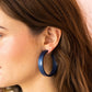 Ashley Medium Hoop Earrings - Navy - Shop LINNY CO