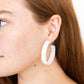 Ashley Medium Hoop Earrings - White Shell - Shop LINNY CO