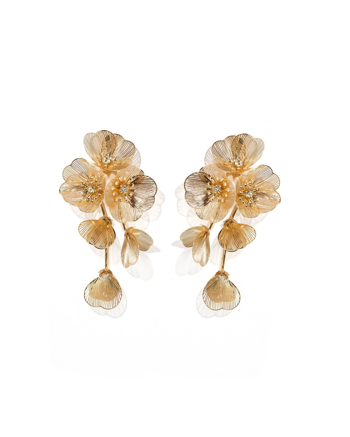 Audrey Flower Statement Earring - Gold - Shop LINNY CO