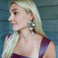 Audrey Flower Statement Earring - Silver - Shop LINNY CO