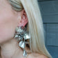 Audrey Flower Statement Earring - Silver - Shop LINNY CO