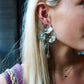 Audrey Flower Statement Earring - Silver - Shop LINNY CO