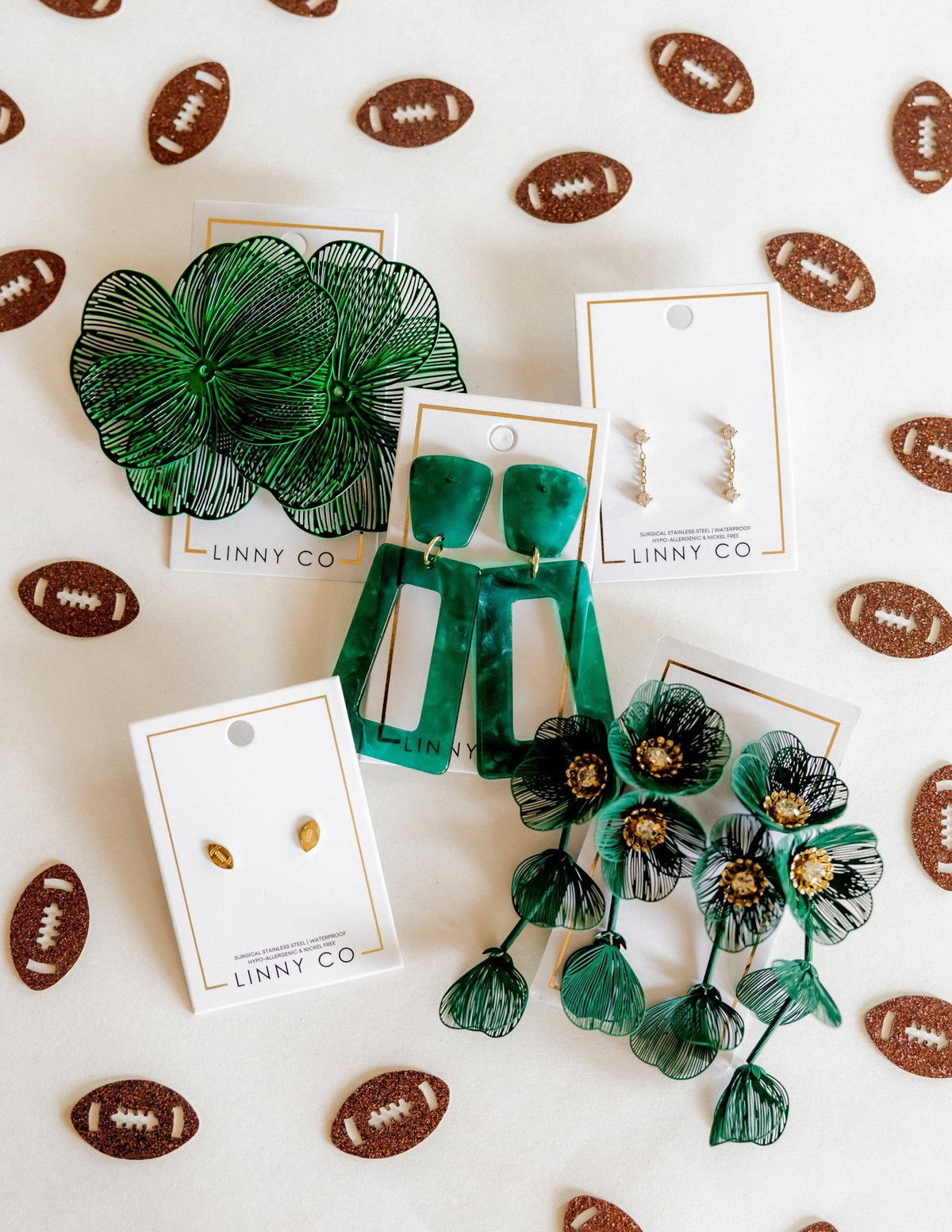 Audrey Flower Statement Earrings - Green - Shop LINNY CO