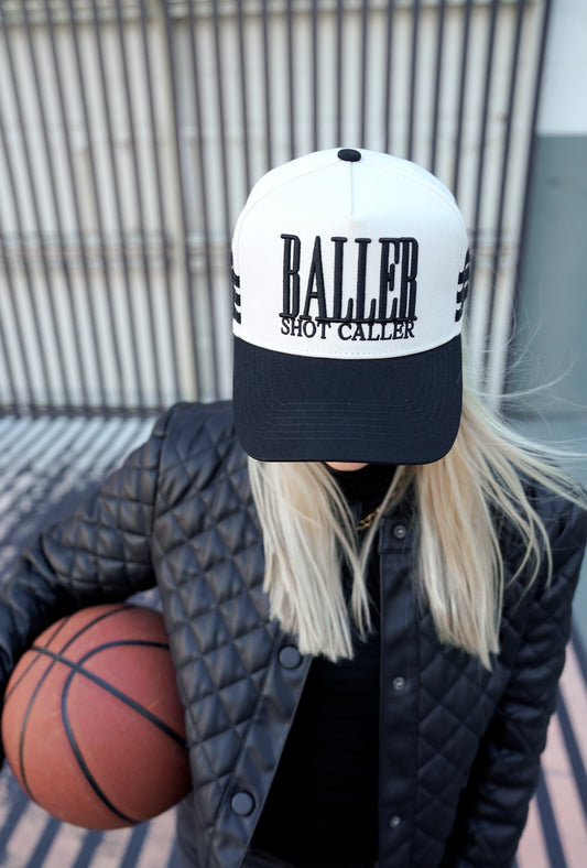 Baller - Black Vintage Trucker Hat - PREORDER - Shop LINNY CO