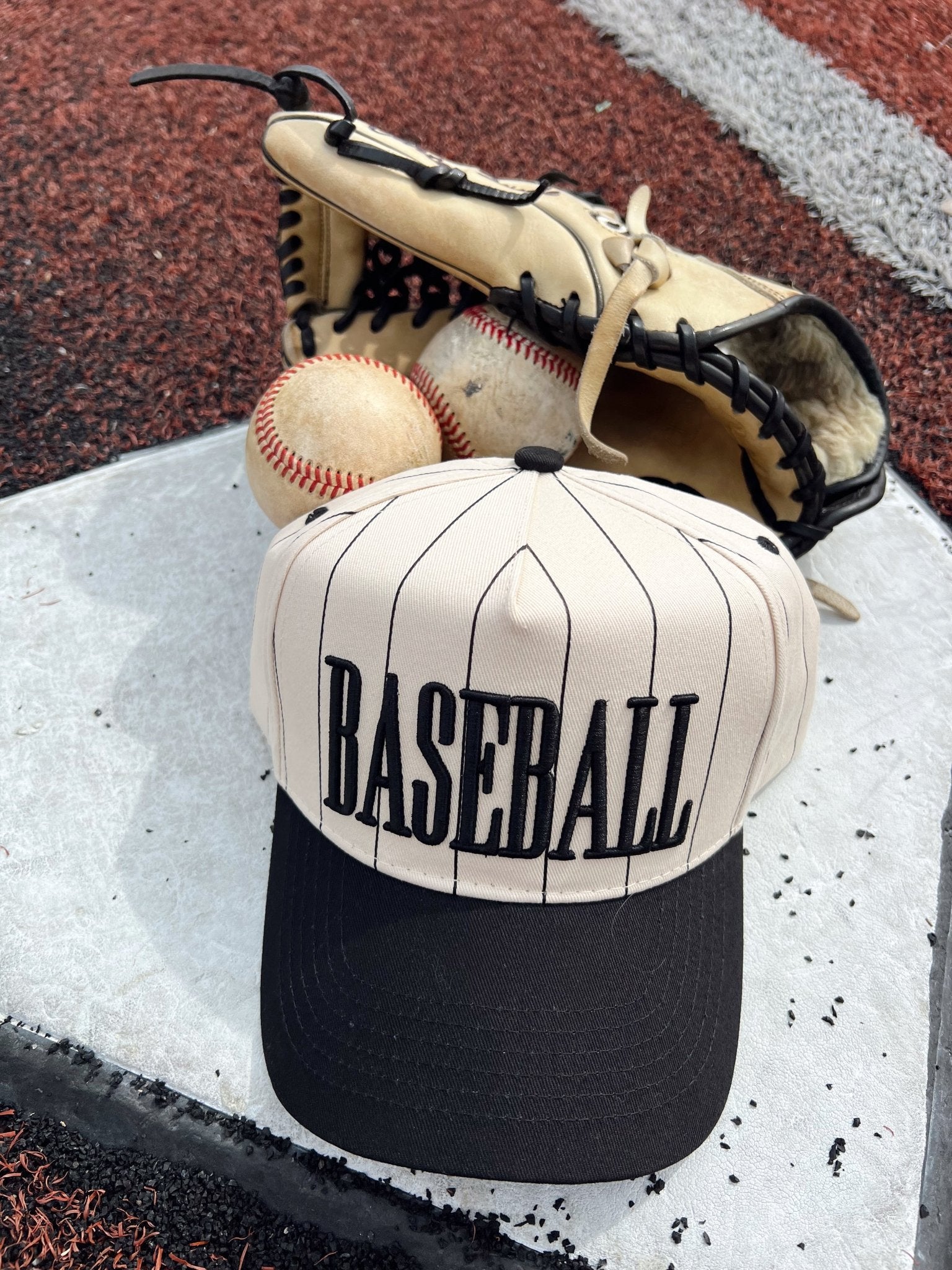 Baseball - Black Stripe Vintage Trucker Hat - PREORDER - Shop LINNY CO