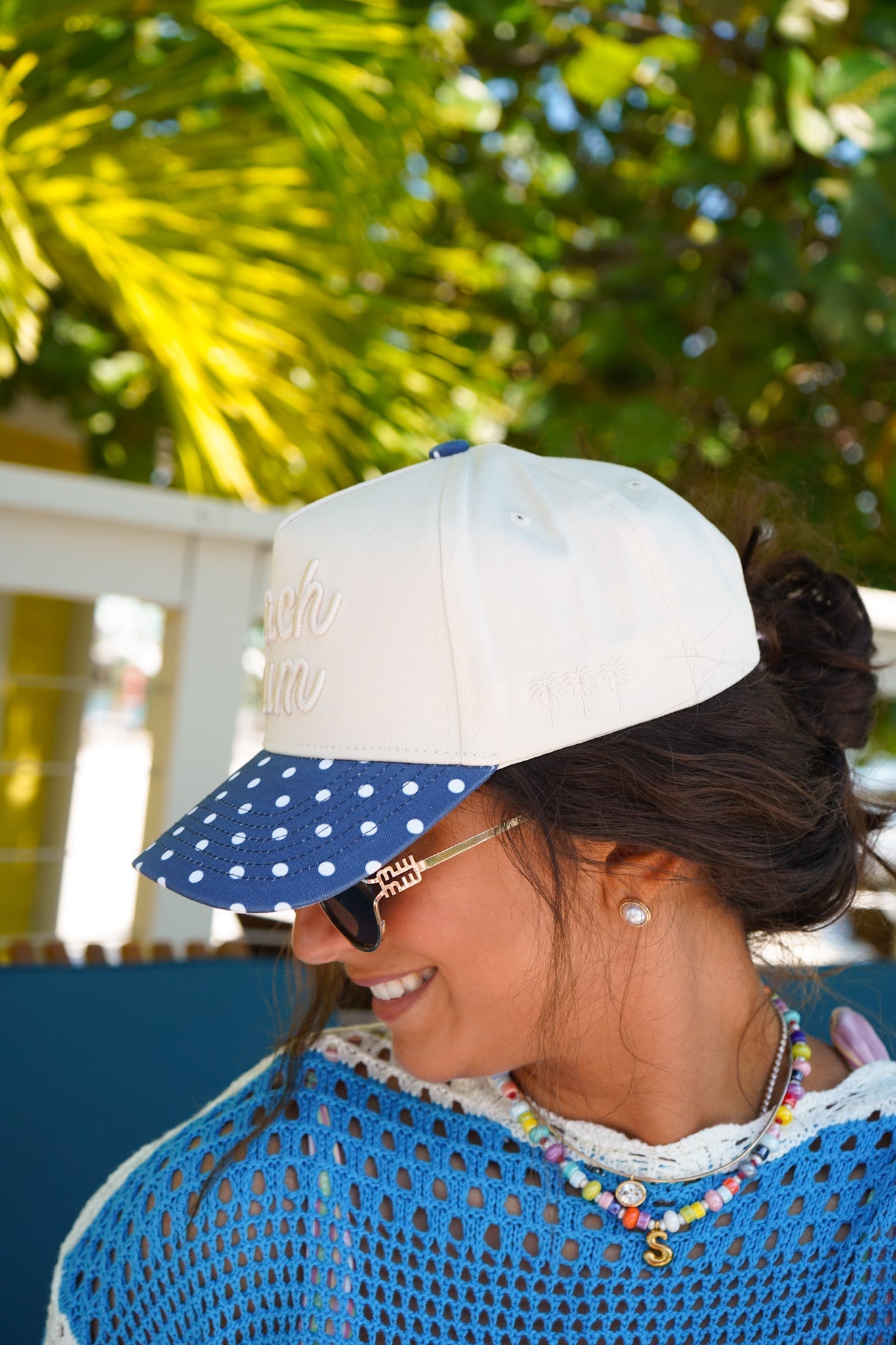 Beach Bum - Navy Polka Dot Hat - Shop LINNY CO