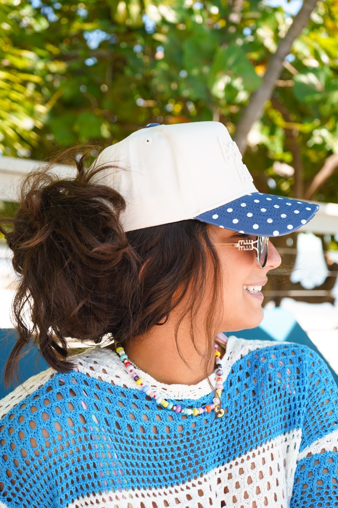 Beach Bum - Navy Polka Dot Hat - Shop LINNY CO