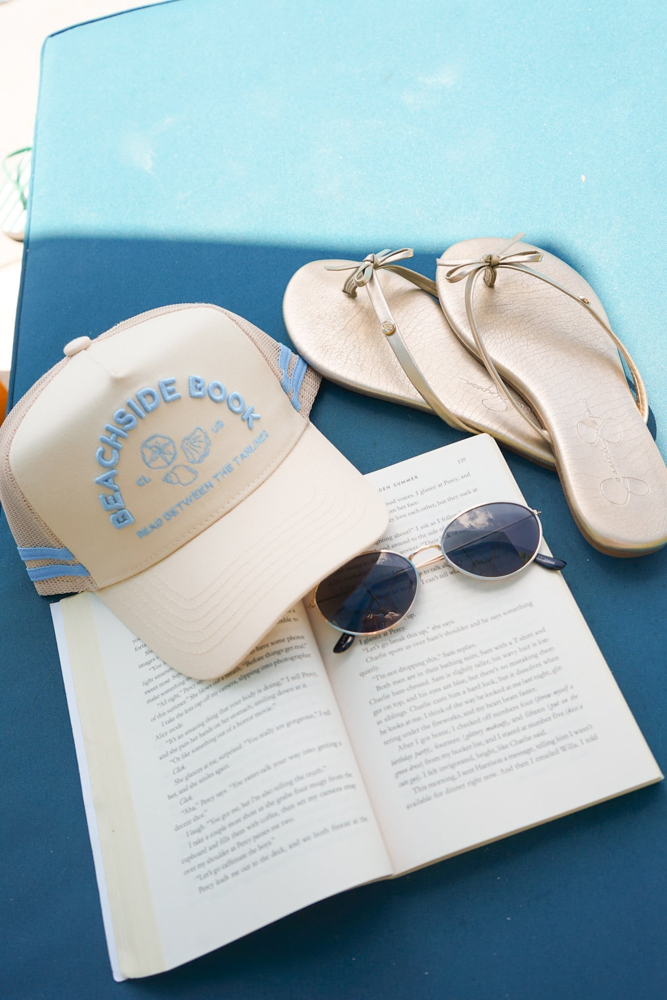 Beachside Book Club - Tan Canvas Trucker Hat - Shop LINNY CO