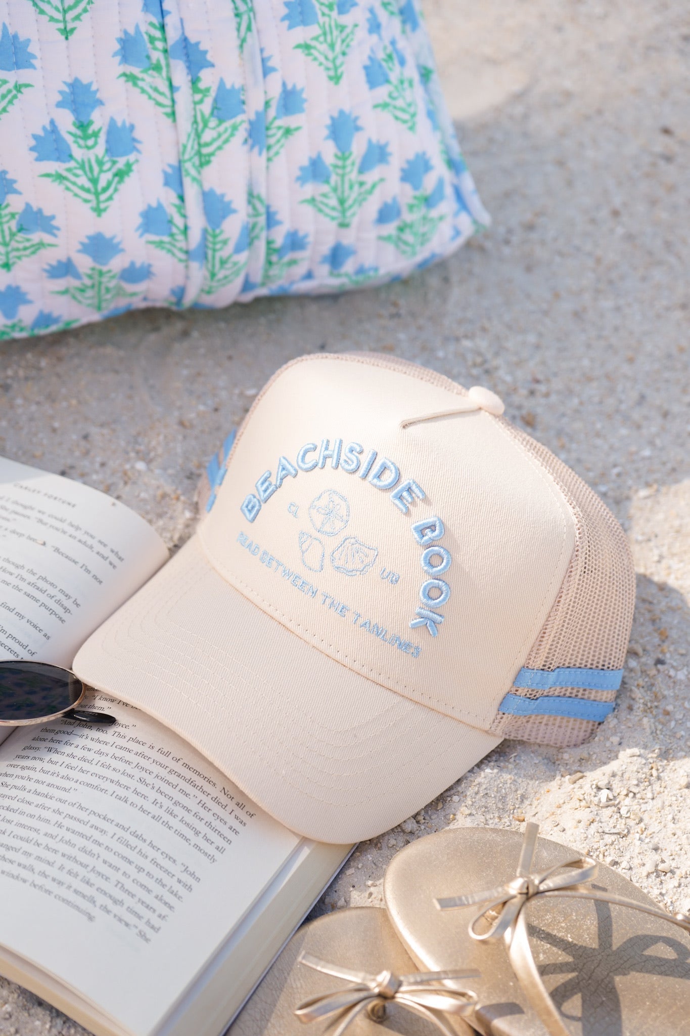 Beachside Book Club - Tan Canvas Trucker Hat - Shop LINNY CO