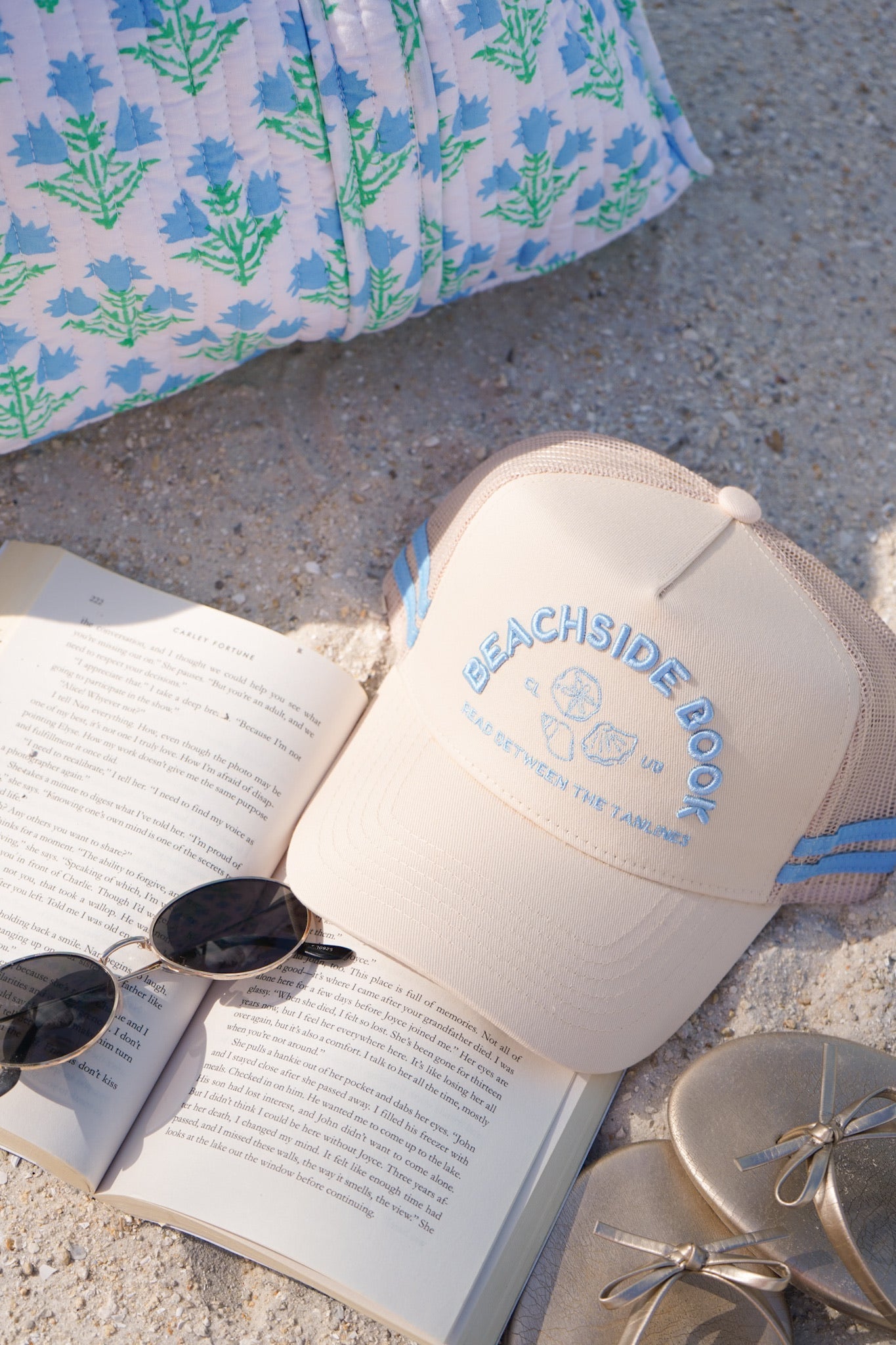 Beachside Book Club - Tan Canvas Trucker Hat - Shop LINNY CO