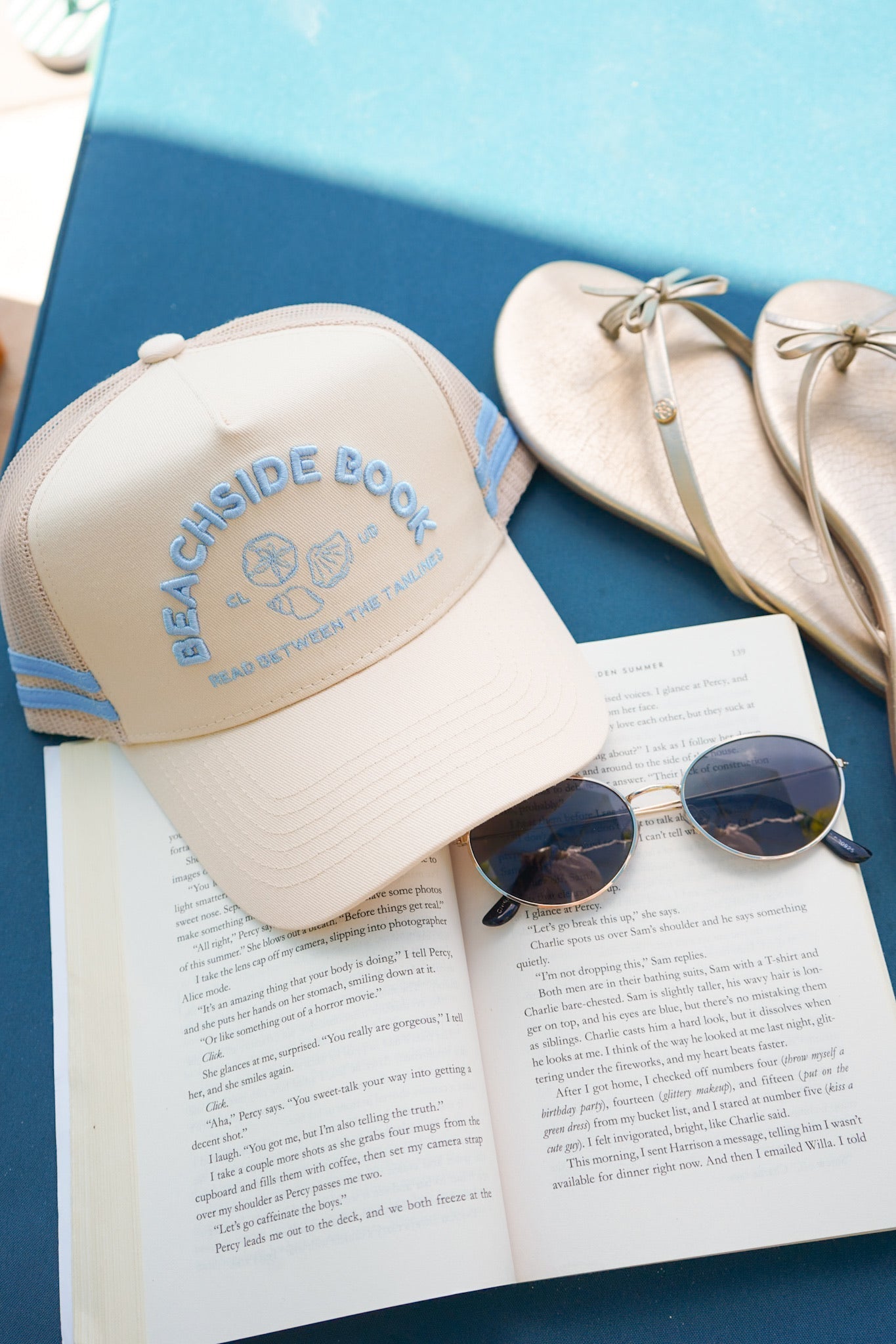 Beachside Book Club - Tan Canvas Trucker Hat - Shop LINNY CO