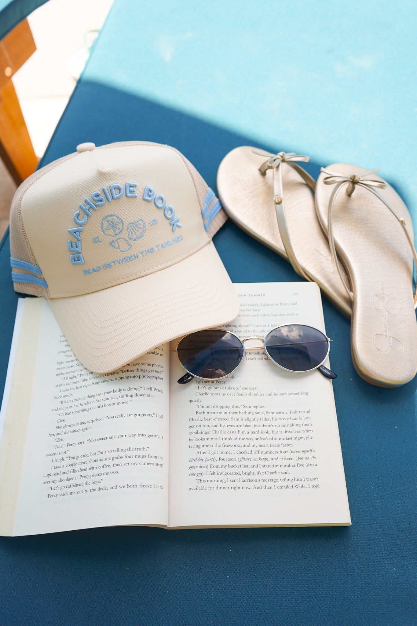 Beachside Book Club - Tan Canvas Trucker Hat - Shop LINNY CO