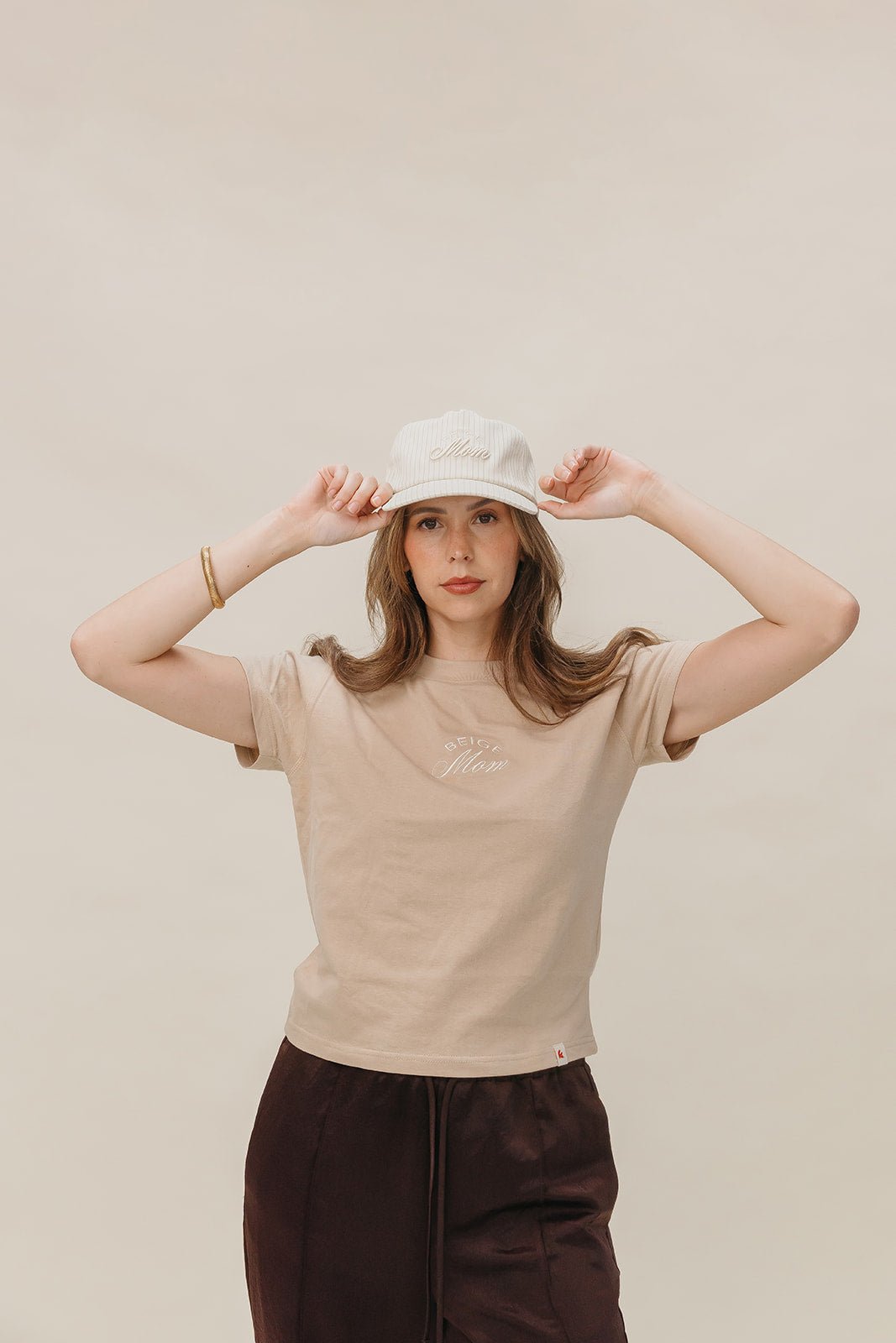 BEIGE MOM BASEBALL CAP - Shop LINNY CO