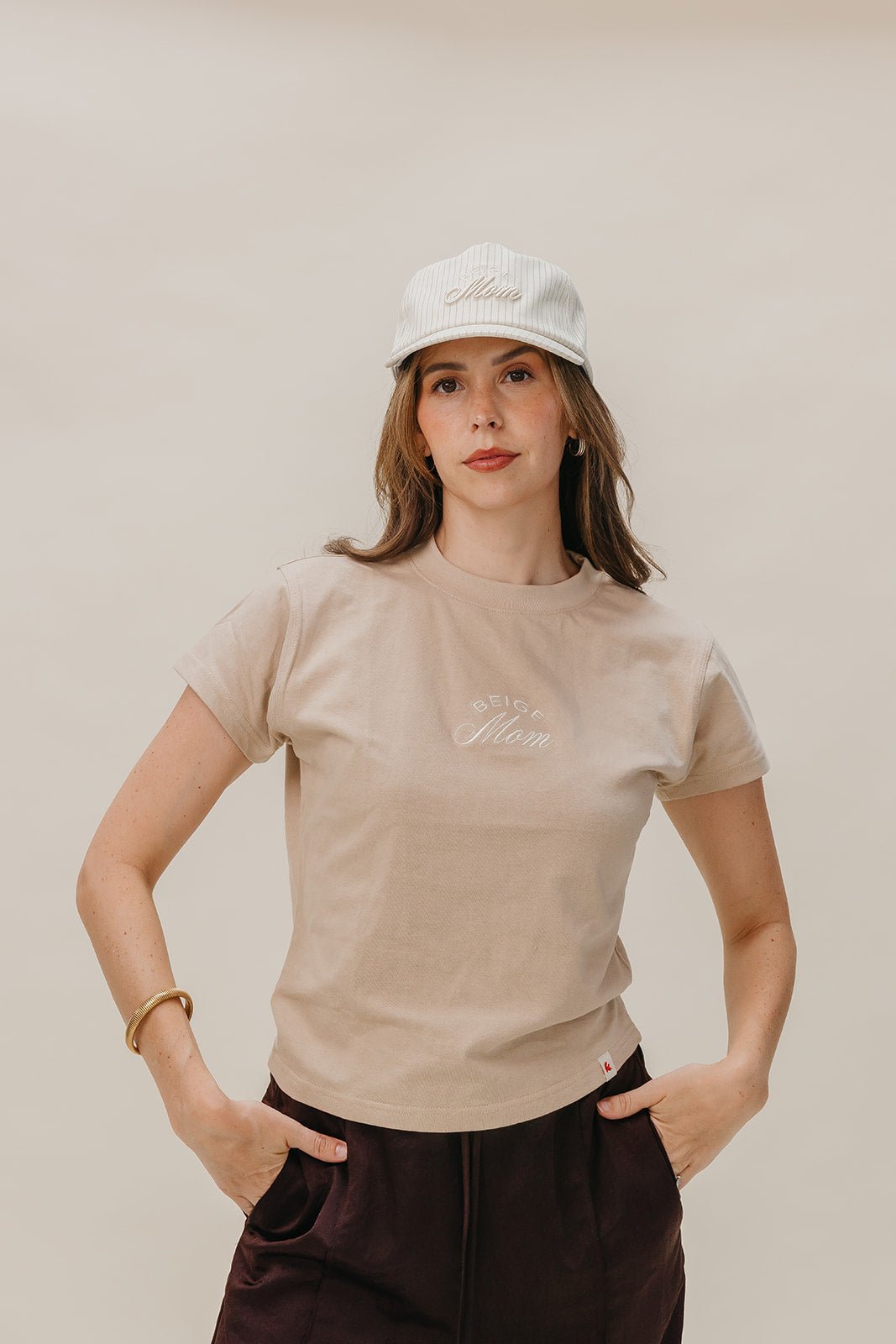 BEIGE MOM BASEBALL CAP - Shop LINNY CO