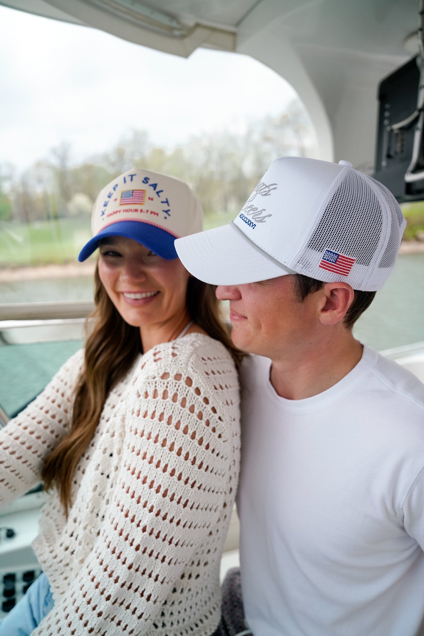 Boats & Beers - White Vintage Trucker Hat - Shop LINNY CO