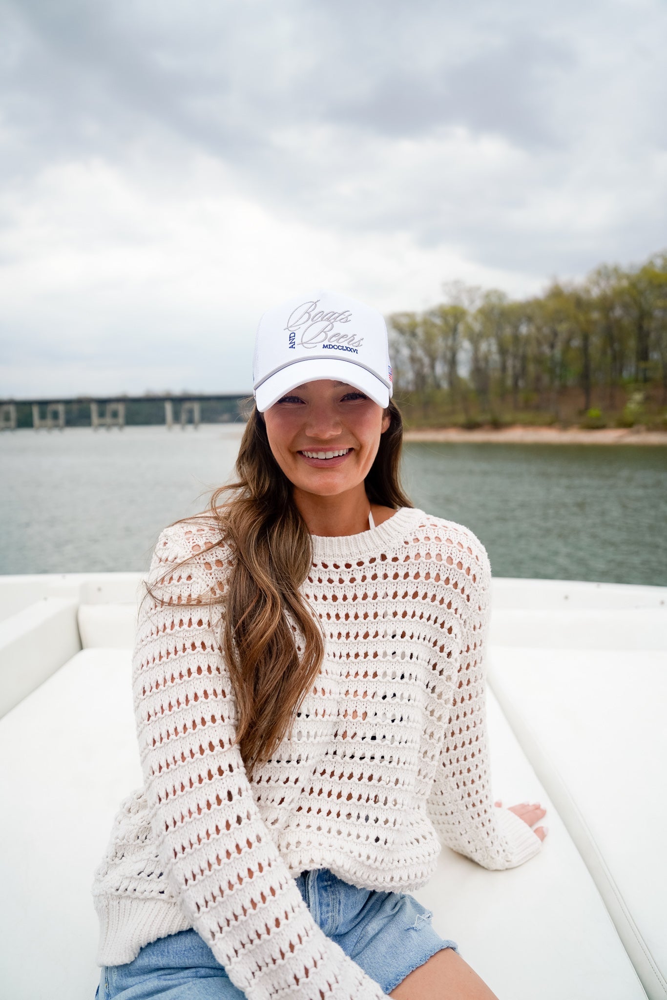 Boats & Beers - White Vintage Trucker Hat - Shop LINNY CO