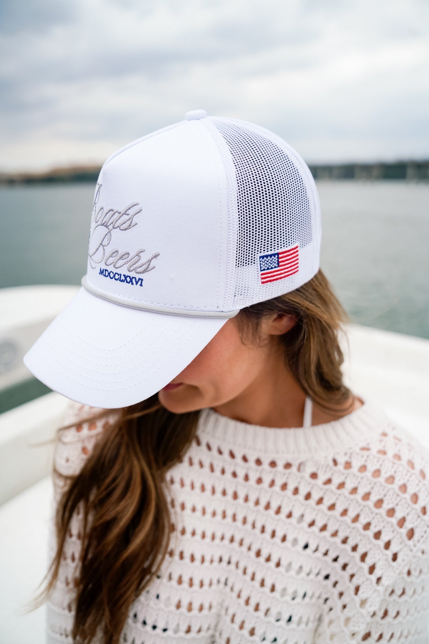 Boats & Beers - White Vintage Trucker Hat - Shop LINNY CO