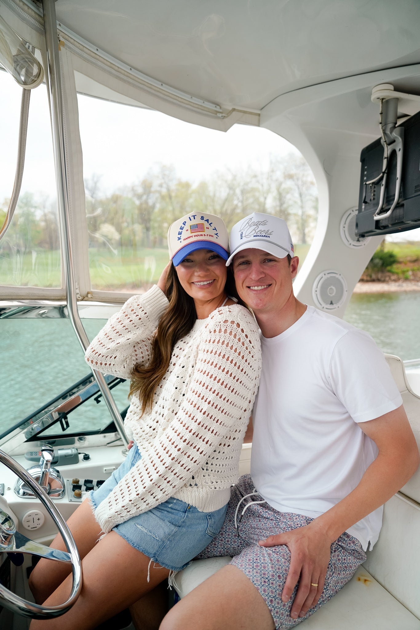 Boats & Beers - White Vintage Trucker Hat - Shop LINNY CO