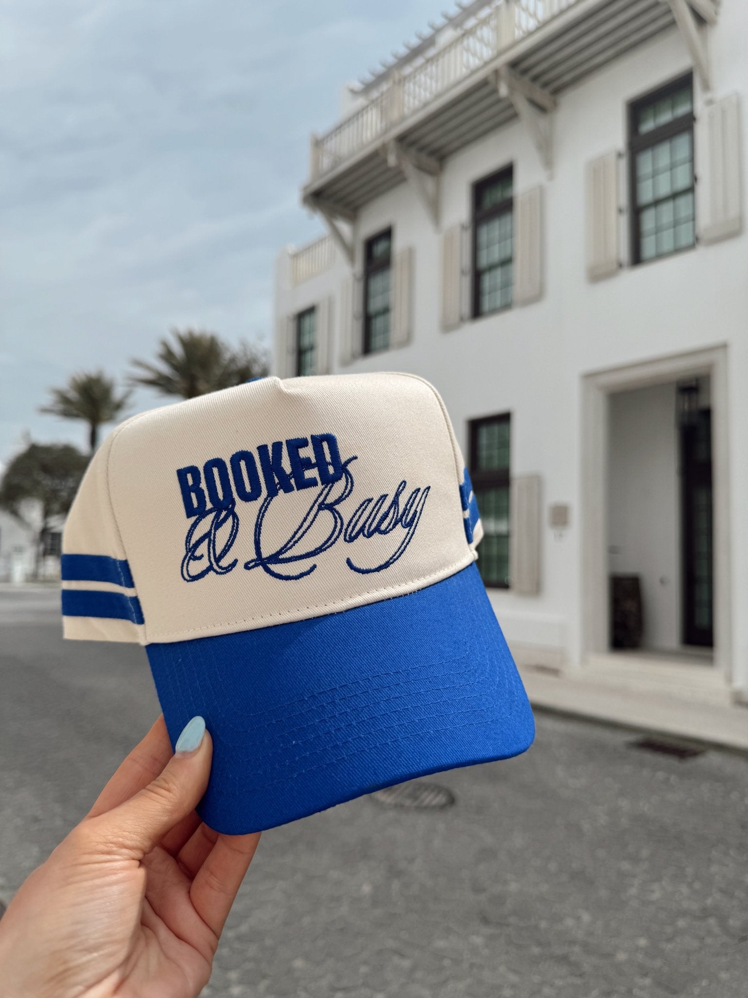 Booked and Busy - Royal Blue Vintage Trucker Hat - PREORDER - Shop LINNY CO