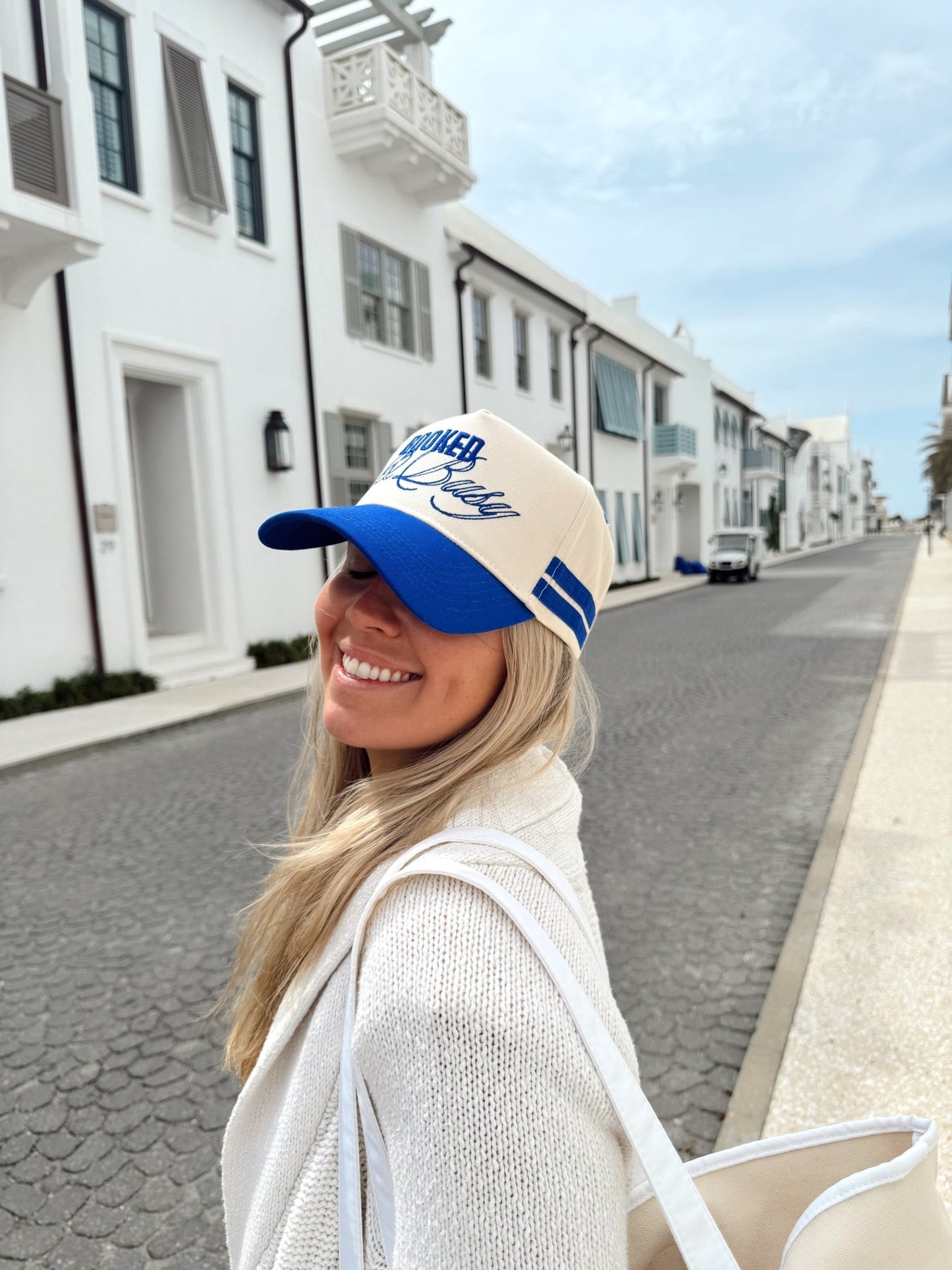 Booked and Busy - Royal Blue Vintage Trucker Hat - PREORDER - Shop LINNY CO