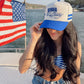 Booked and Busy - Royal Blue Vintage Trucker Hat - PREORDER - Shop LINNY CO