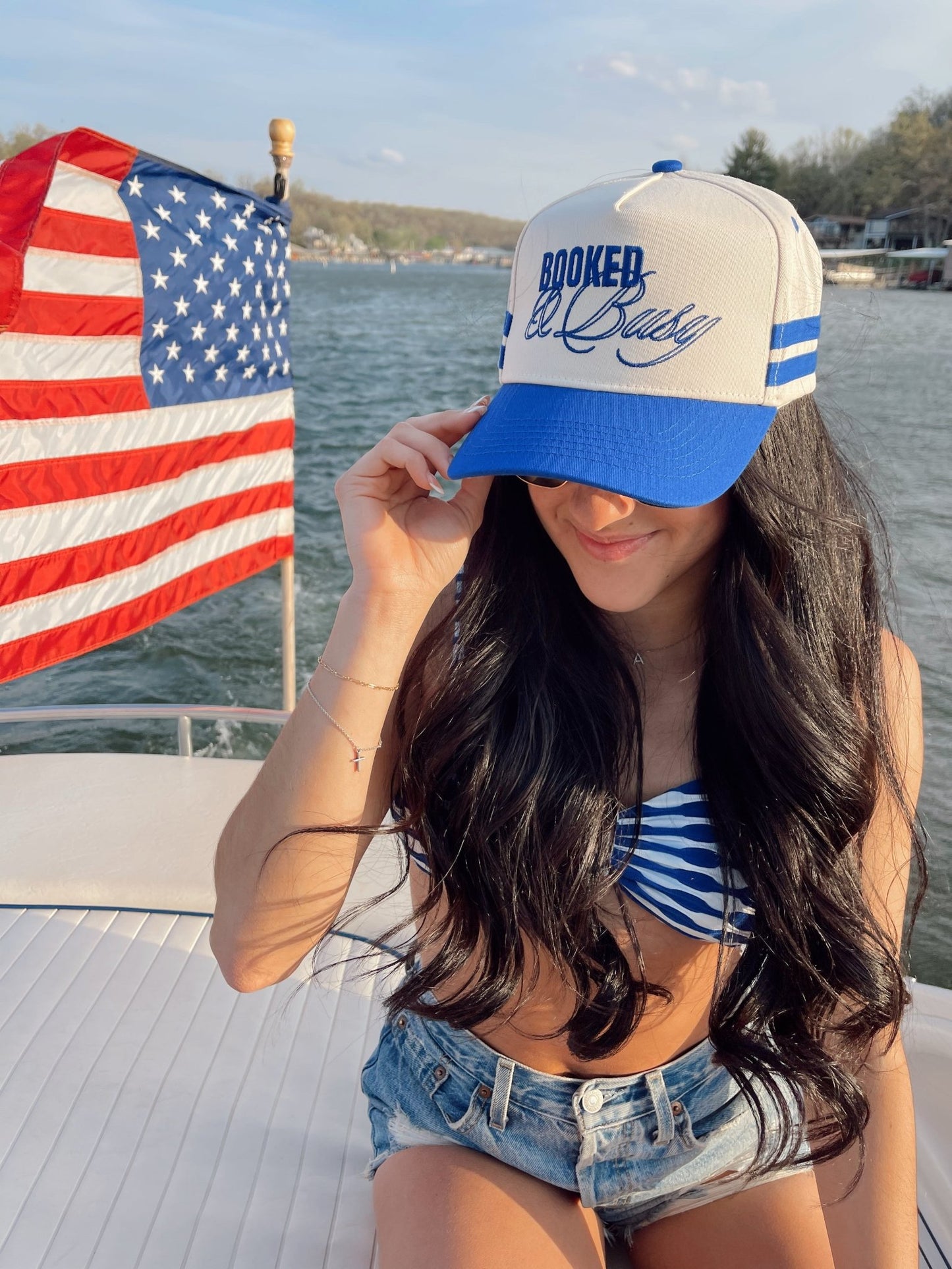Booked and Busy - Royal Blue Vintage Trucker Hat - PREORDER - Shop LINNY CO