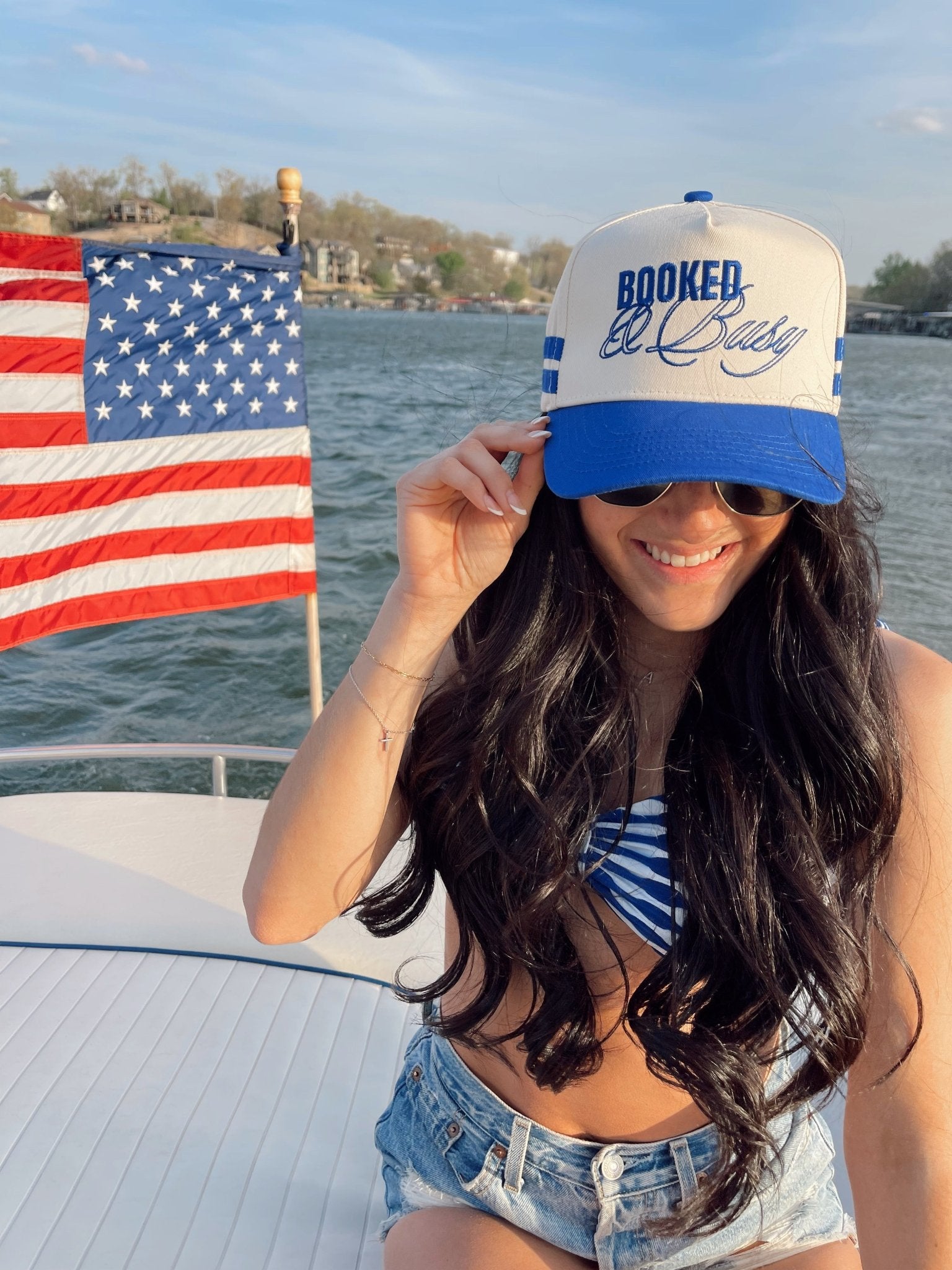 Booked and Busy - Royal Blue Vintage Trucker Hat - PREORDER - Shop LINNY CO