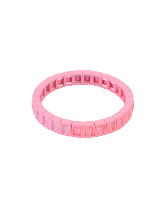 Bracelet - Candy Gem Block Baby Pink - Shop LINNY CO