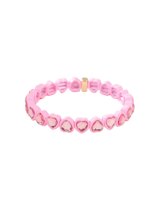 Bracelet - Candy Gem Heart Baby Pink - Shop LINNY CO