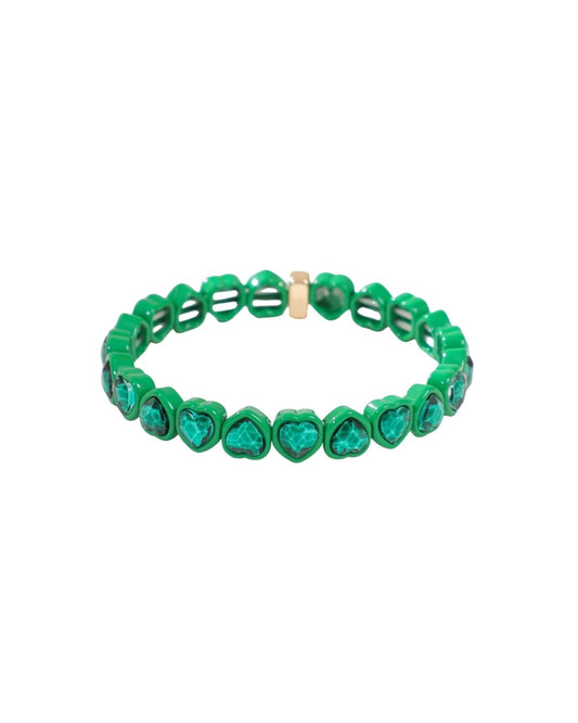 Bracelet - Candy Gem Heart Green - Shop LINNY CO