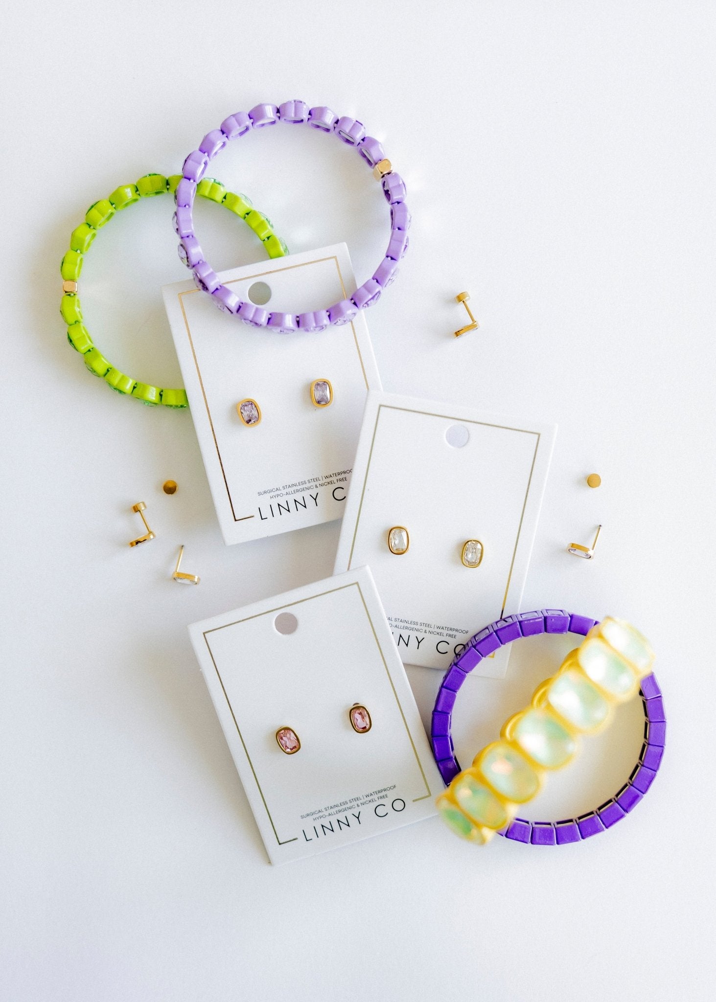 Bracelet - Candy Gem Heart Lime - Shop LINNY CO