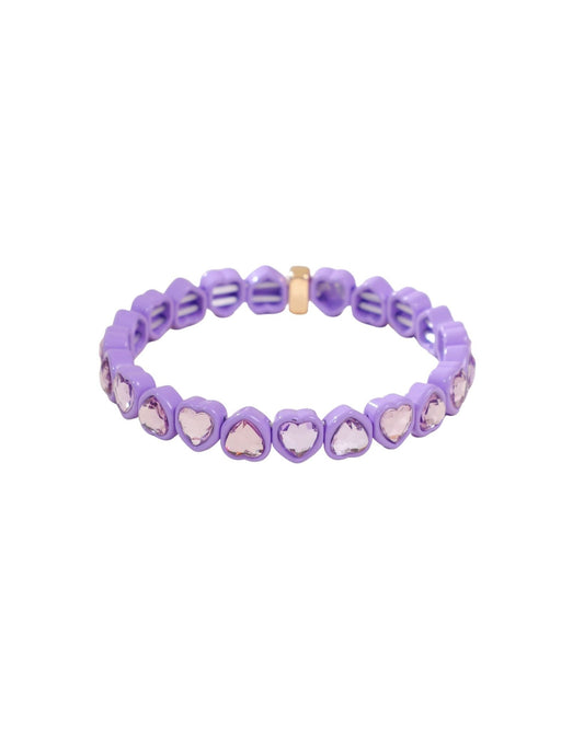 Bracelet - Candy Gem Heart Purple - Shop LINNY CO
