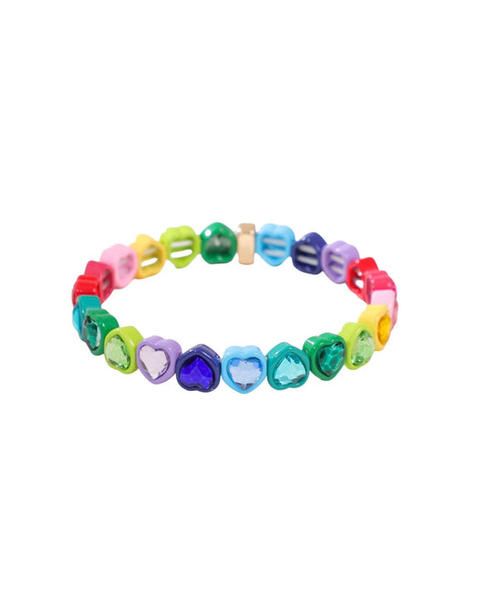 Bracelet - Candy Gem Heart Rainbow - Shop LINNY CO