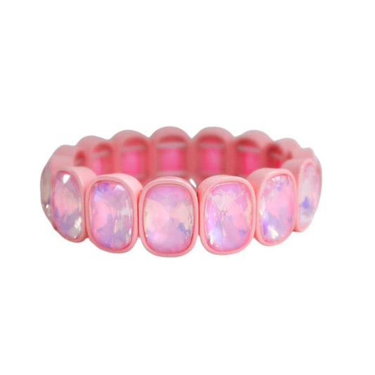 Bracelet - Candy Gem Oval Light Pink - Shop LINNY CO