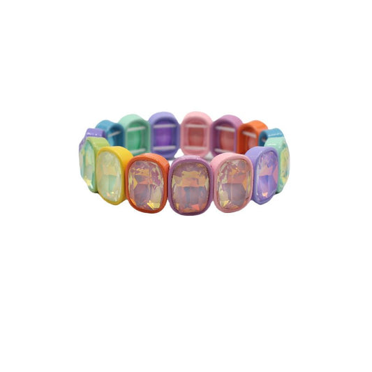 Bracelet - Candy Gem Oval Rainbow - Shop LINNY CO