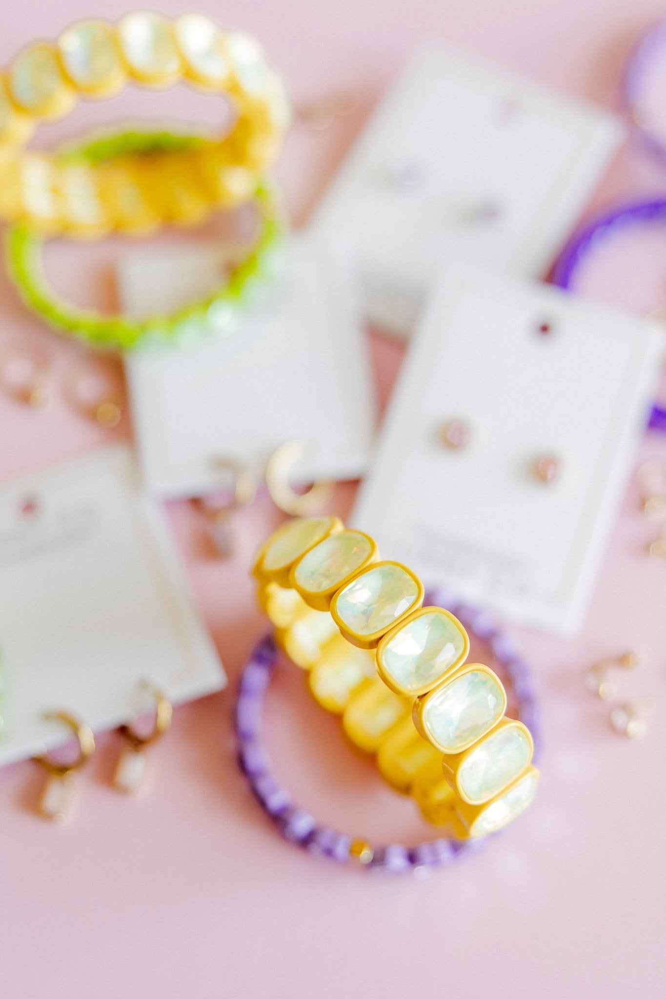 Bracelet - Candy Gem Oval Yellow - Shop LINNY CO