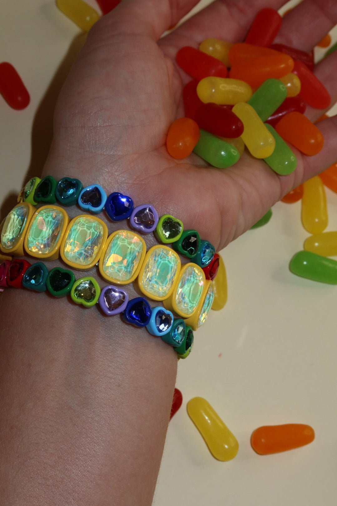 Bracelet - Candy Gem Oval Yellow - Shop LINNY CO