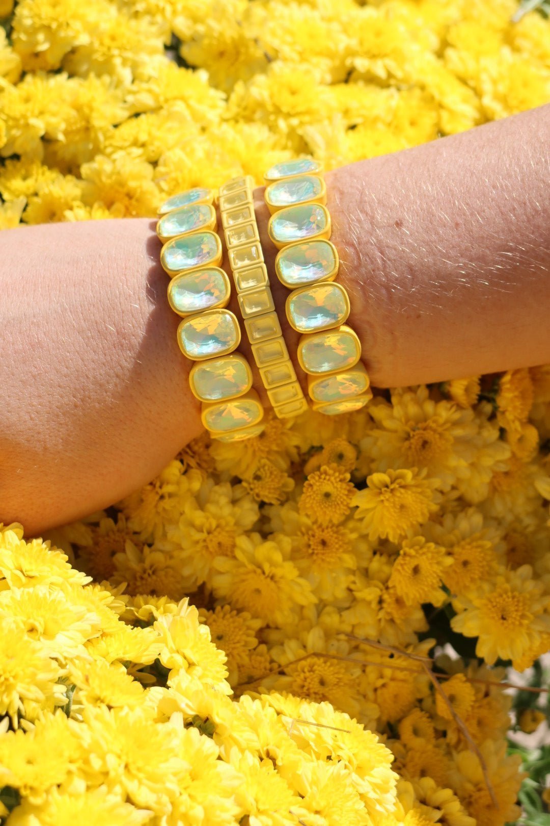 Bracelet - Candy Gem Oval Yellow - Shop LINNY CO