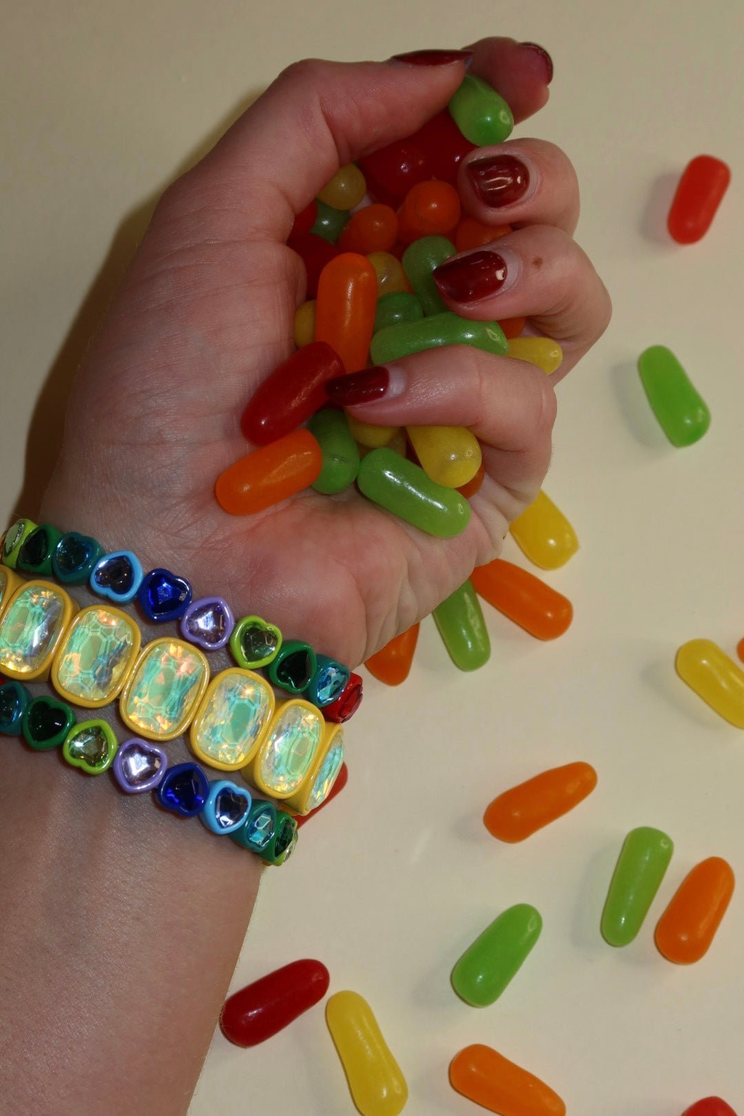 Bracelet - Candy Gem Oval Yellow - Shop LINNY CO