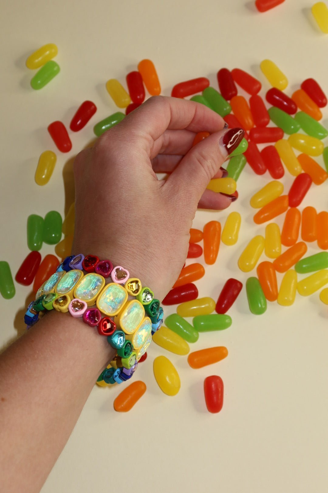 Bracelet - Candy Gem Oval Yellow - Shop LINNY CO