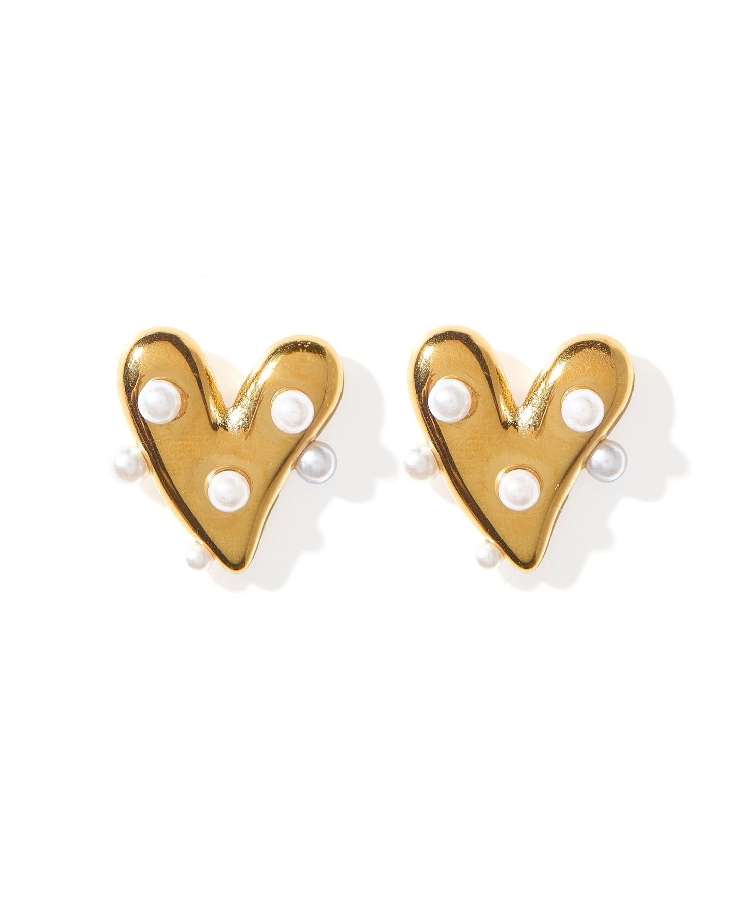 Bristol Heart Pearl Earrings - Shop LINNY CO