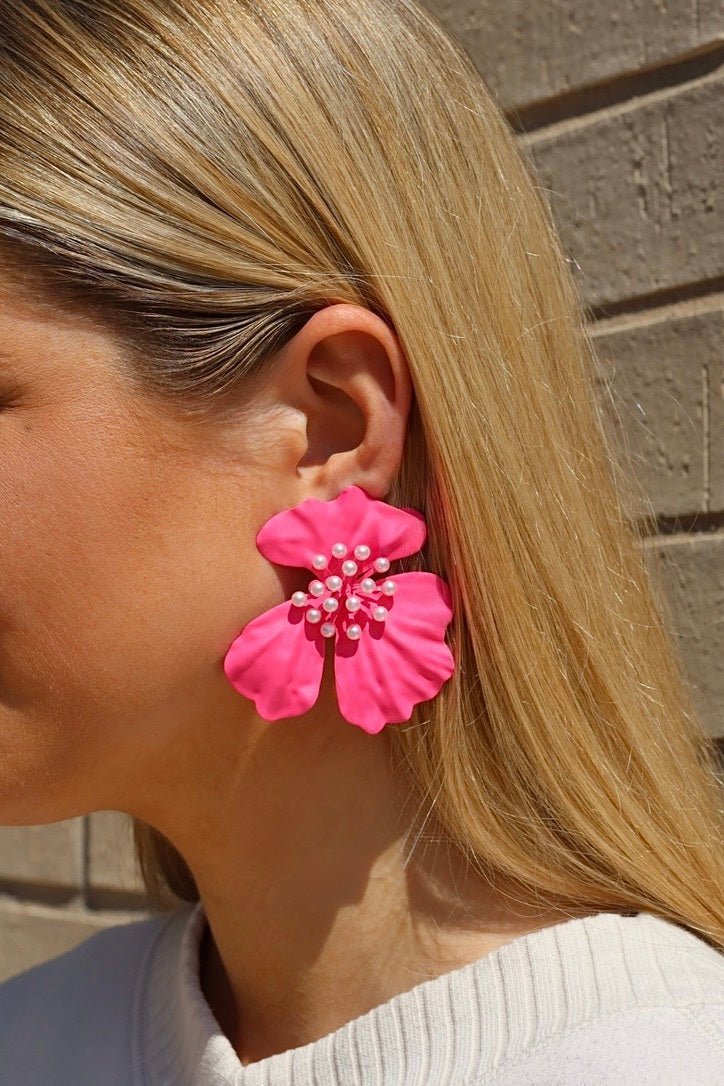 Capri Statement Earrings - Hot Pink - Shop LINNY CO