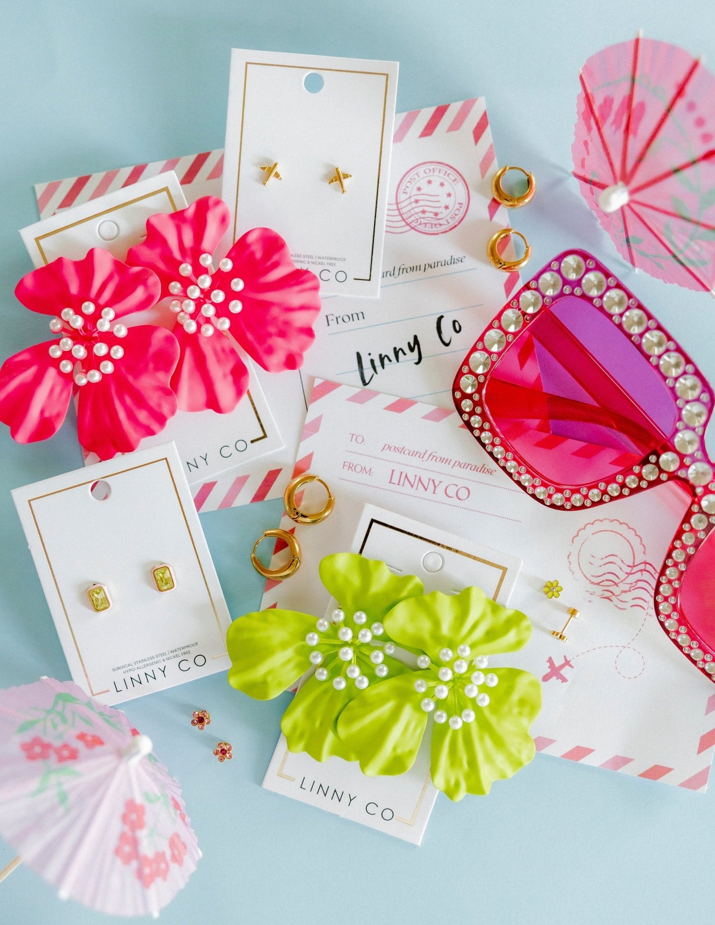 Capri Statement Earrings - Hot Pink - Shop LINNY CO