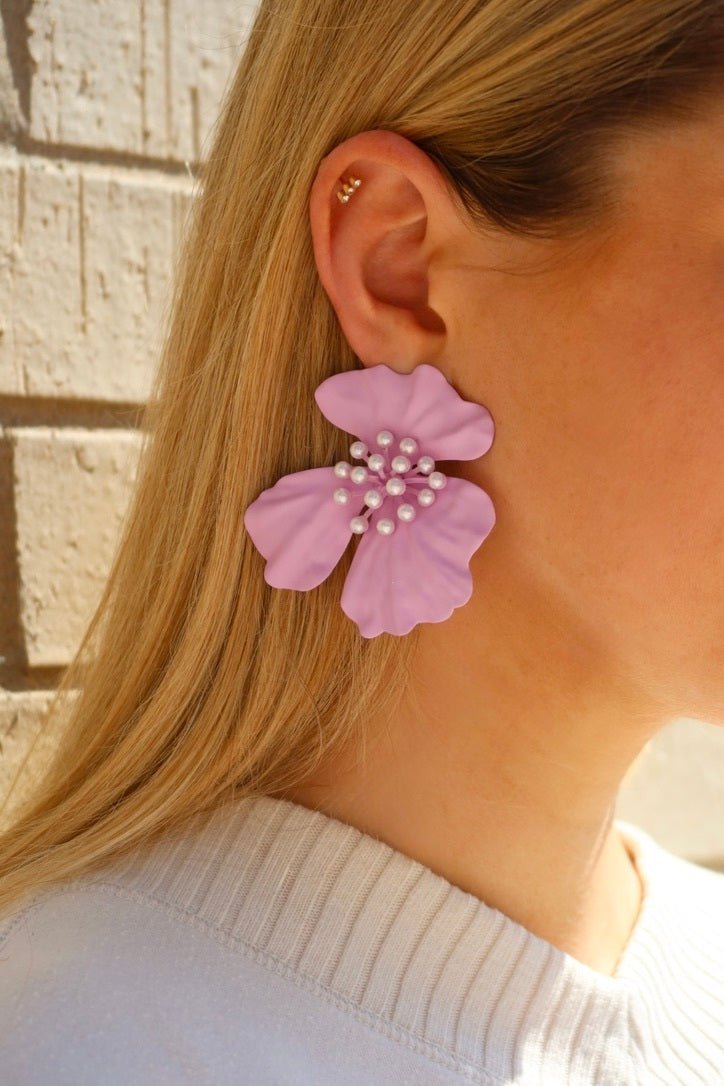 Capri Statement Earrings - Lilac - Shop LINNY CO