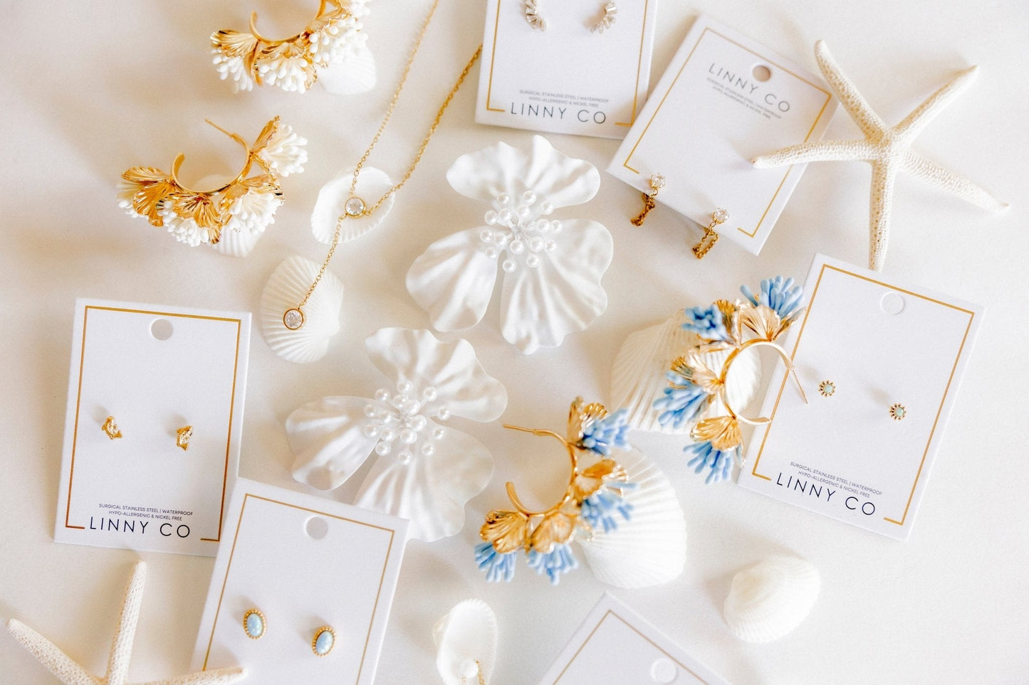 Capri Statement Earrings - White - Shop LINNY CO