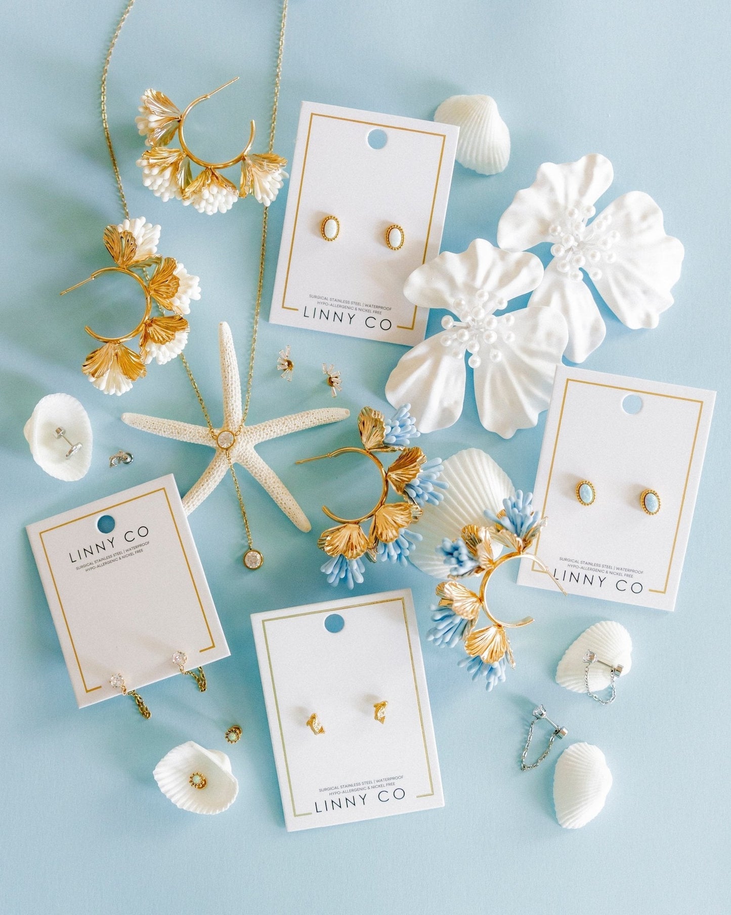 Capri Statement Earrings - White - Shop LINNY CO